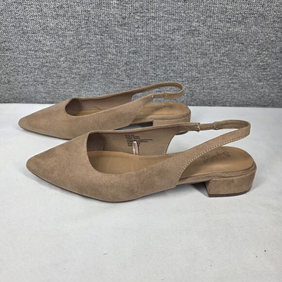 SEYCHELLES SLOANE POINTED TOE SLIP-ON – WOMEN’S 9W – FAUX SUEDE – LOW BLOCK HEEL - Picture 2 of 9